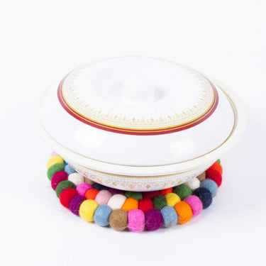 Colorful Felt Trivets Round- Premium Felted Ball Wool Trivets